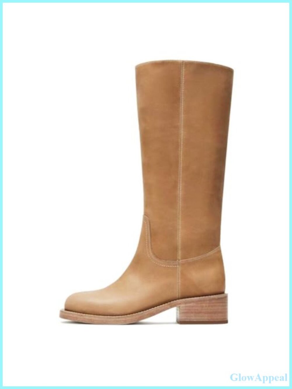 Women's Knee High Riding Boots Square Toe Chunky Block Heel Faux Leather Tall